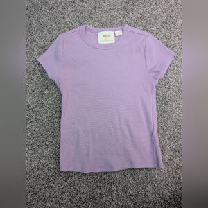 Maeve Purple Ribbed T-Shirt